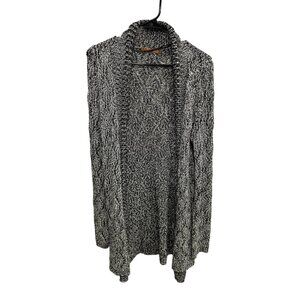 Belldini Marled Open Cardigan Sweater Textured Knit Size Large Layering Cozy